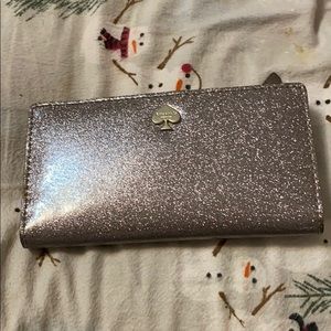 Kate Spade Patent Leather Silver Sparkle wallet